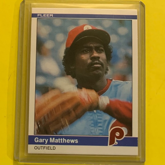 Fleer Toys Gary Matthews 4 984 Fleer Baseball Trading Card Poshmark